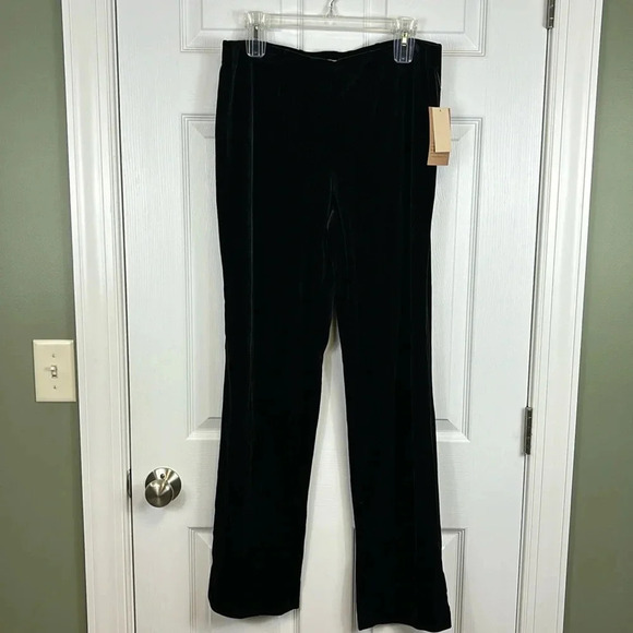 Coldwater Creek Pants - Coldwater creek holly black velvet straight leg pants sz 14